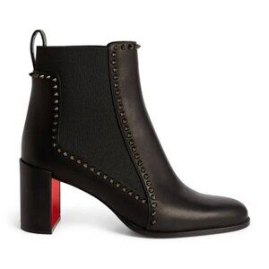 Christian Louboutin Out Line 70 Spike Lug Leather Chelsea Ankle Boots Size 38